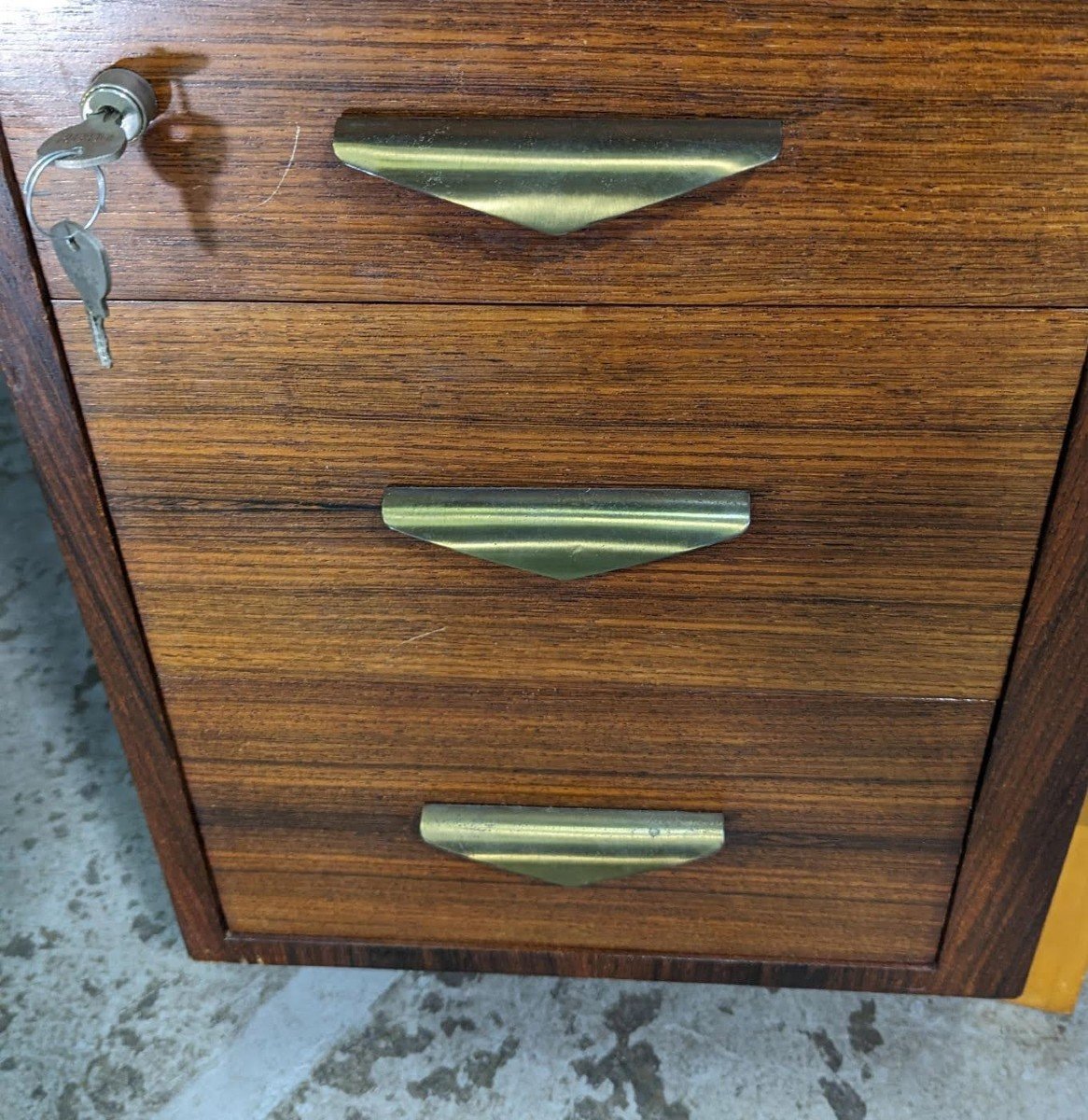 Large Presidential Desk With Box Art Deco Style 1930 From 1950 In Rosewood-photo-5