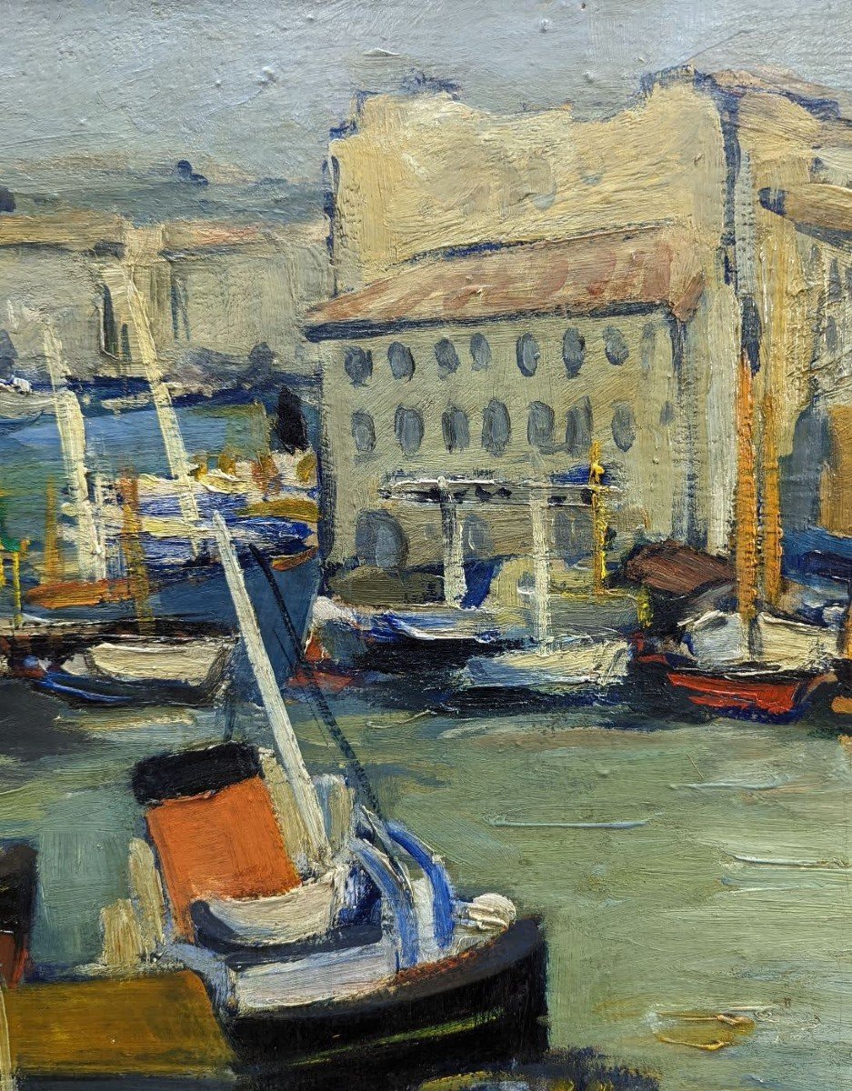 The Fairing Basin, Oil On Canvas By Pierre Paul Hueber Dimensions 73 / 60 Cm-photo-2