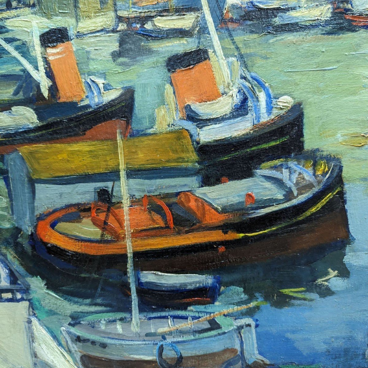 The Fairing Basin, Oil On Canvas By Pierre Paul Hueber Dimensions 73 / 60 Cm-photo-5