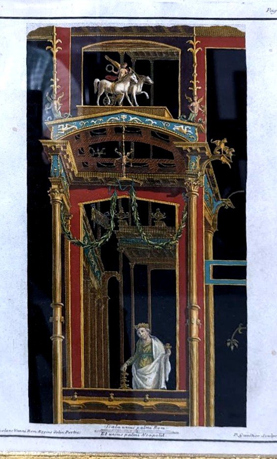  décors Pompéien paire de Gravures époque XVIIIème De Nicolaus Vanni -photo-4