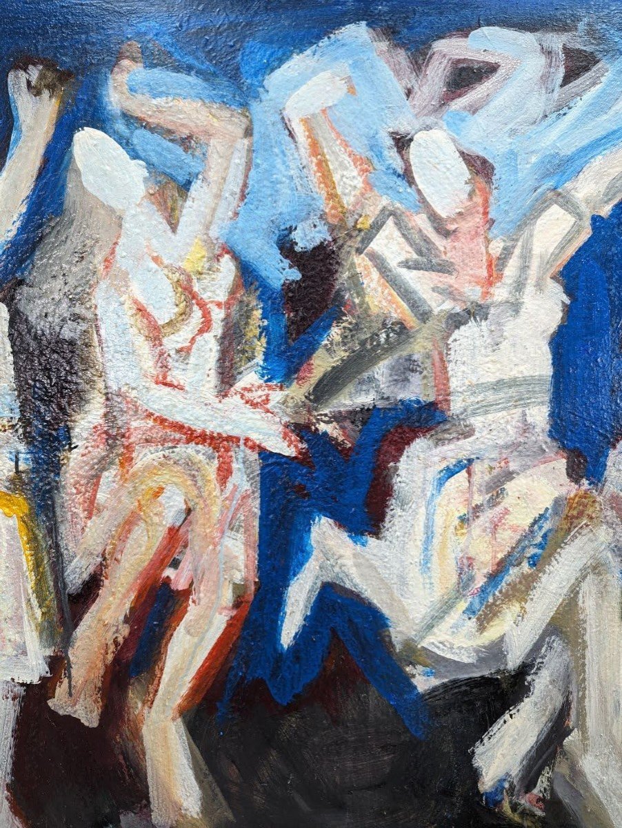 Oil On Canvas Czech Dances 20th Century Rudolf Kundera Czech School Dimension 91x118 Cm-photo-2