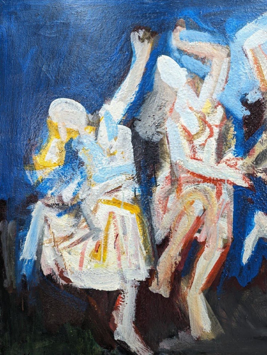 Oil On Canvas Czech Dances 20th Century Rudolf Kundera Czech School Dimension 91x118 Cm-photo-3