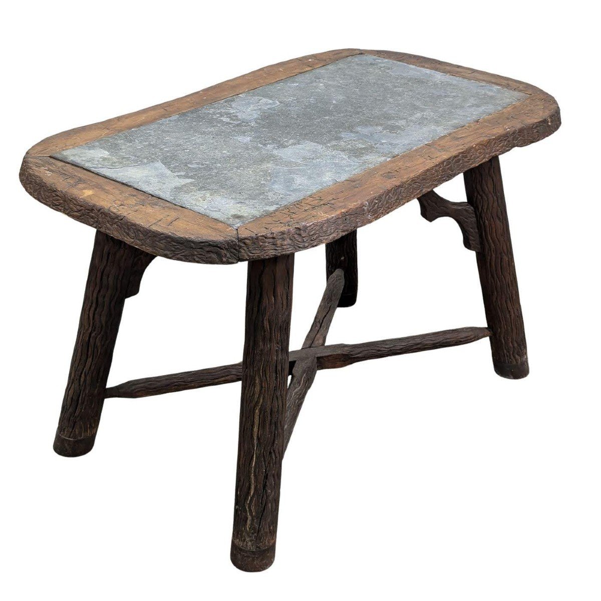 Black Forest Side Table, Slate Top  -photo-4