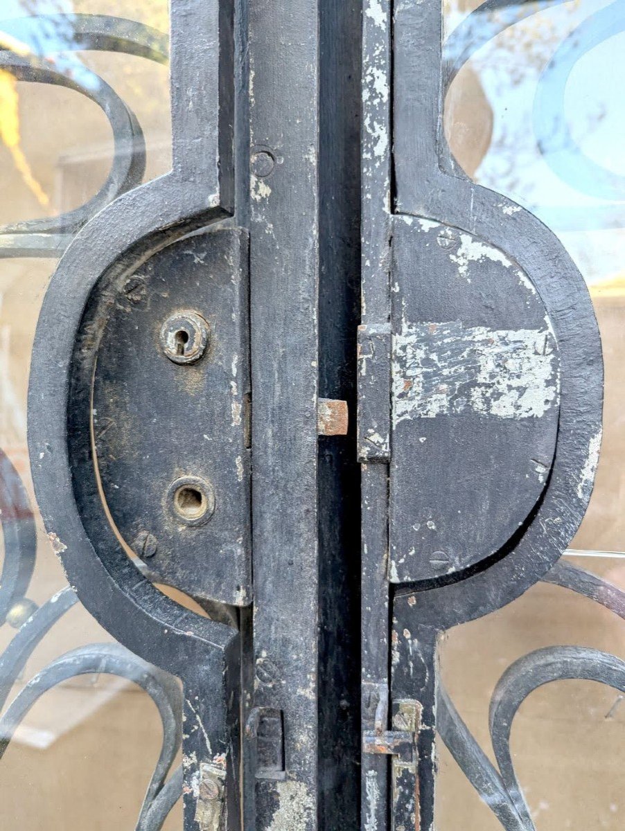 "grande Porte d'Entrée En Fer Forgé d'époque Art Nouveau -photo-2