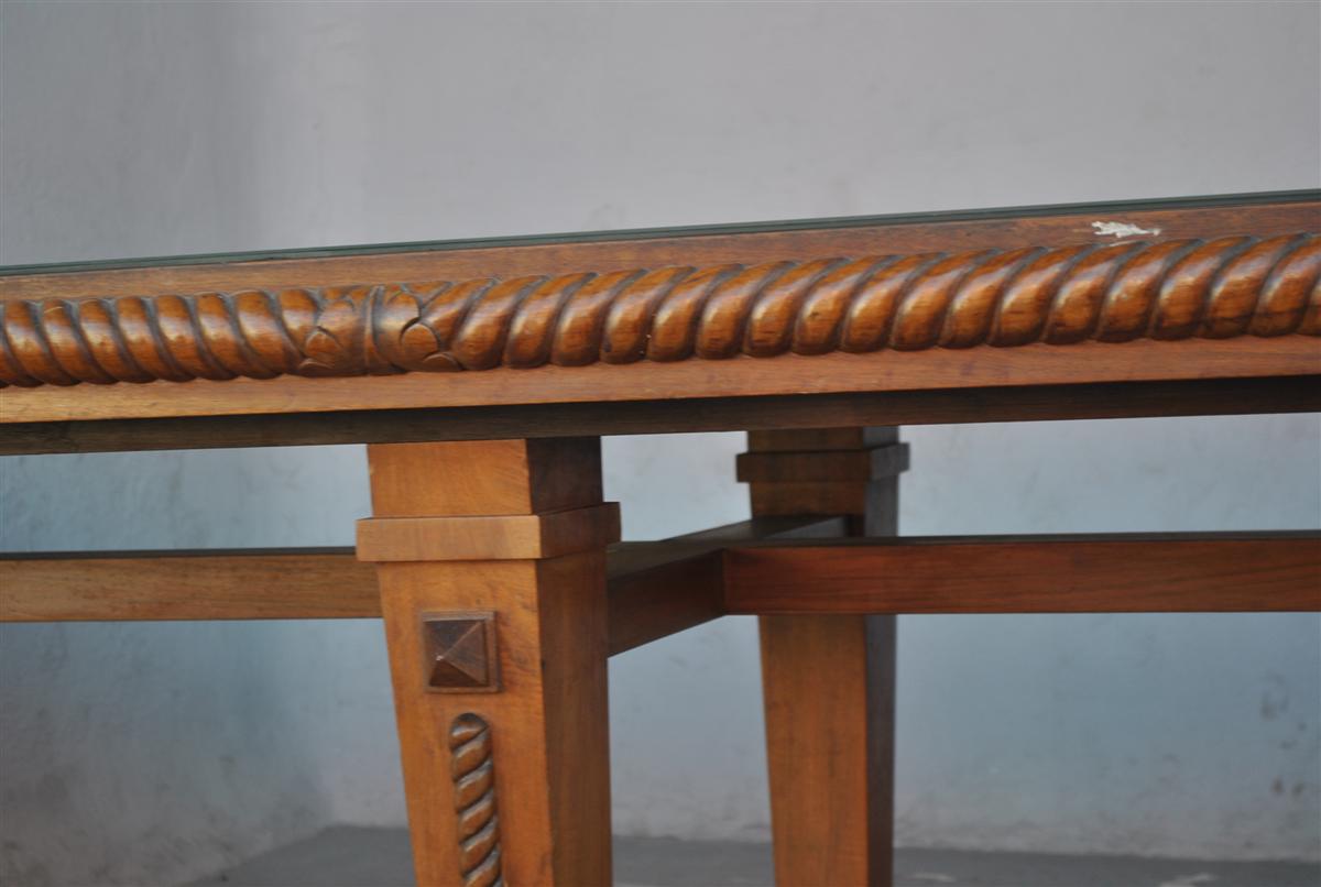 Table Bords Arrondis 1940 En Noyer  -photo-2