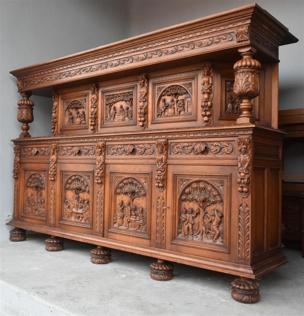 Exceptional Two-carcase Richly Carved Renaissance Style-photo-2