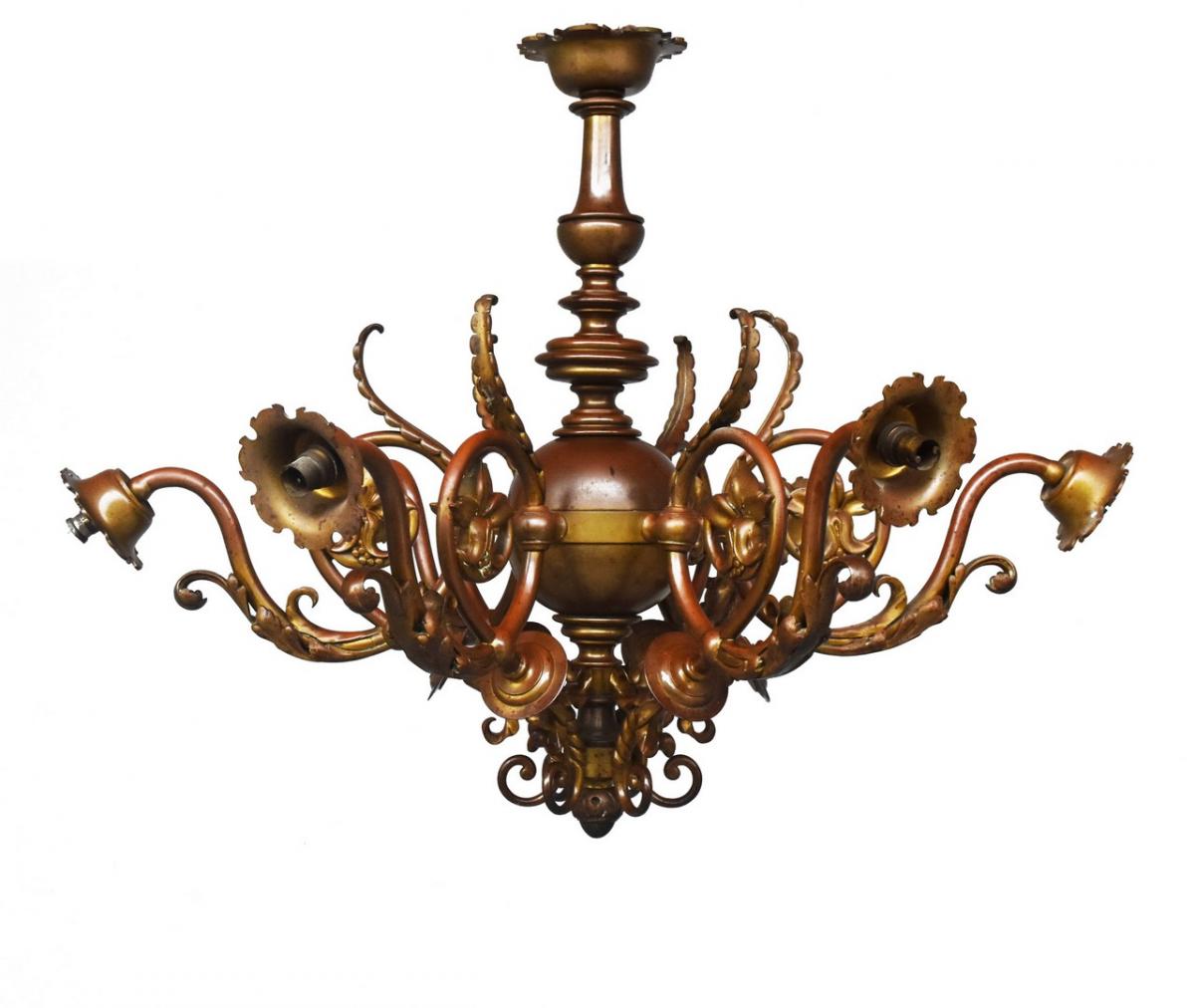 Exceptional Dutch Bronze Chandelier