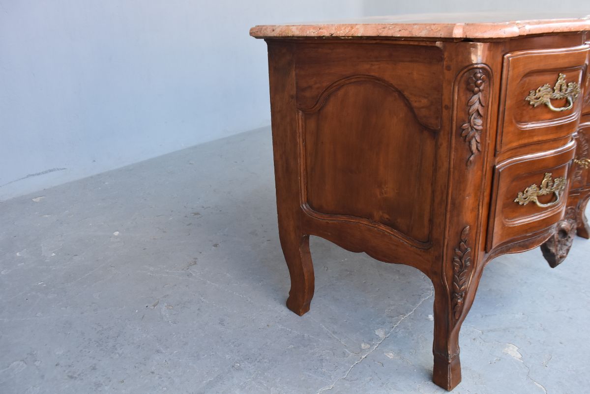 Commode Sauteuse En Noyer De Forme Arbalète  époque XVIIIème-photo-7