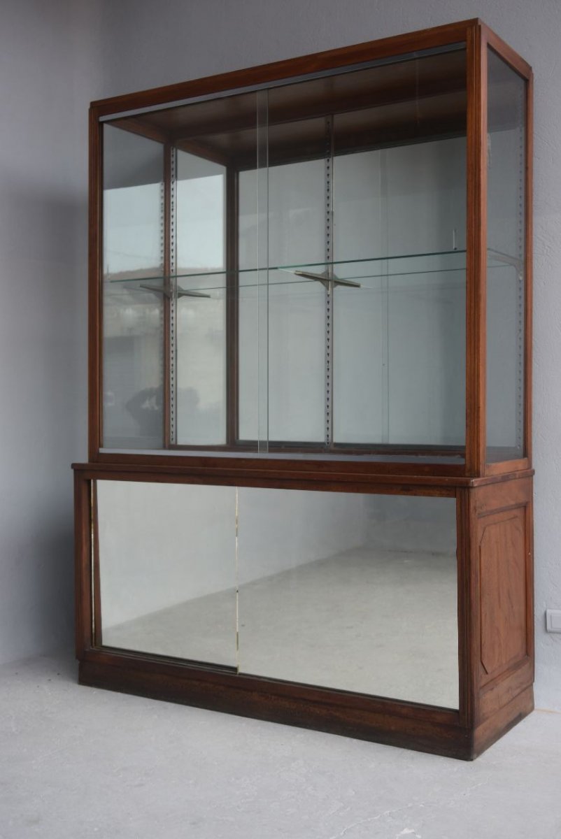 Pair Of 1900 Showcases In Mahogany-photo-2