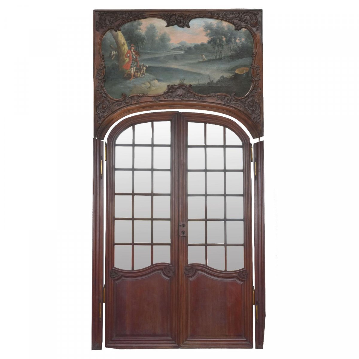 Spectacular Pair Of Louis XV Door In Mahogany Eighteenth Time-photo-2