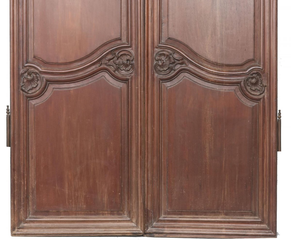 Spectacular Pair Of Louis XV Door In Mahogany Eighteenth Time-photo-5