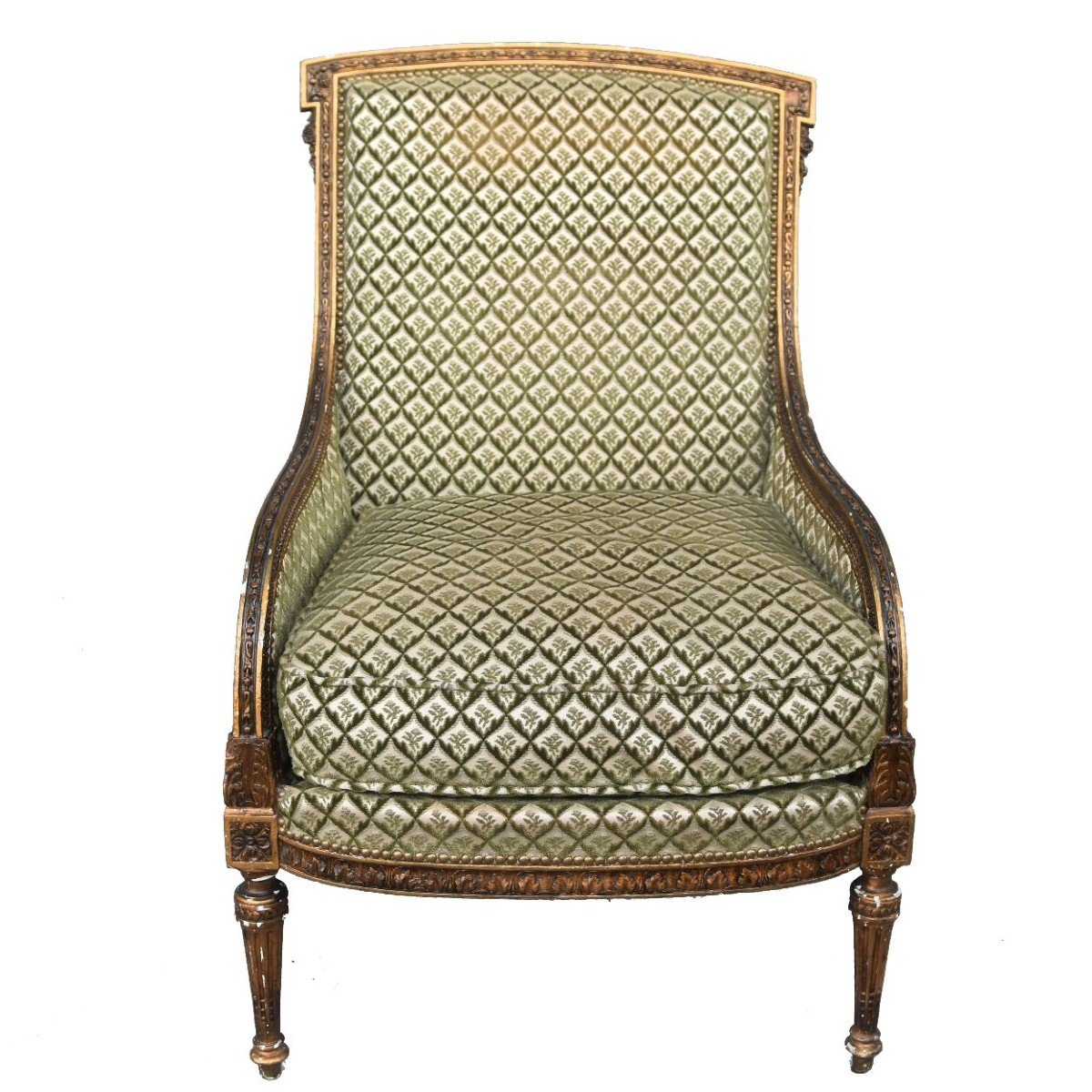 Louis XVI Style Golden Bergère Armchair Late Nineteenth-photo-2