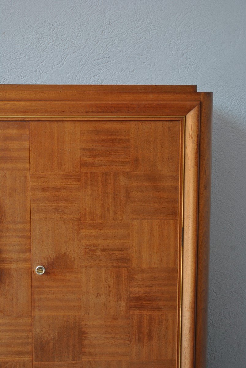 1940s Style High Sideboard In Blond Mahogany Checkered-photo-2