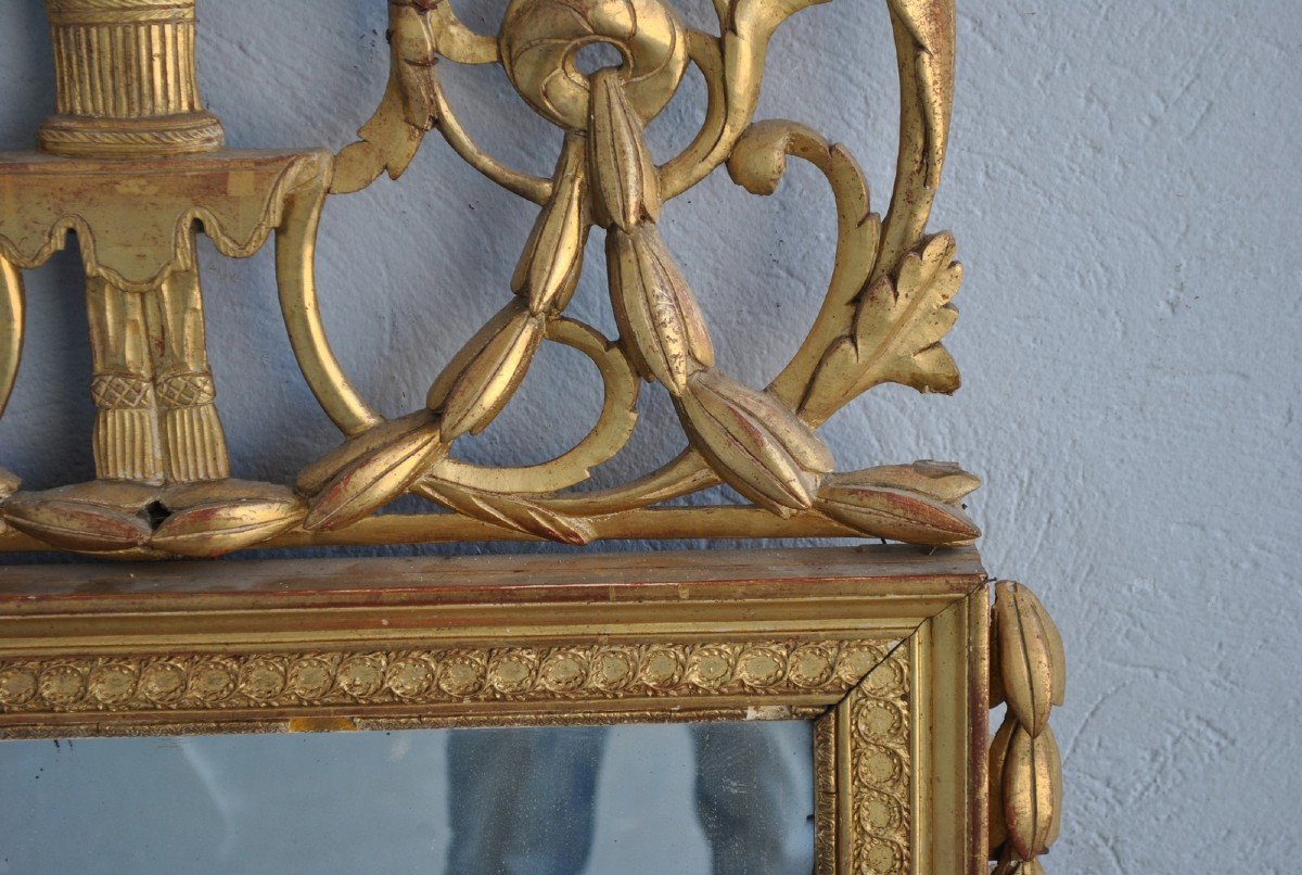 Mirror In Golden Wood Louis XVI XIXth-photo-3