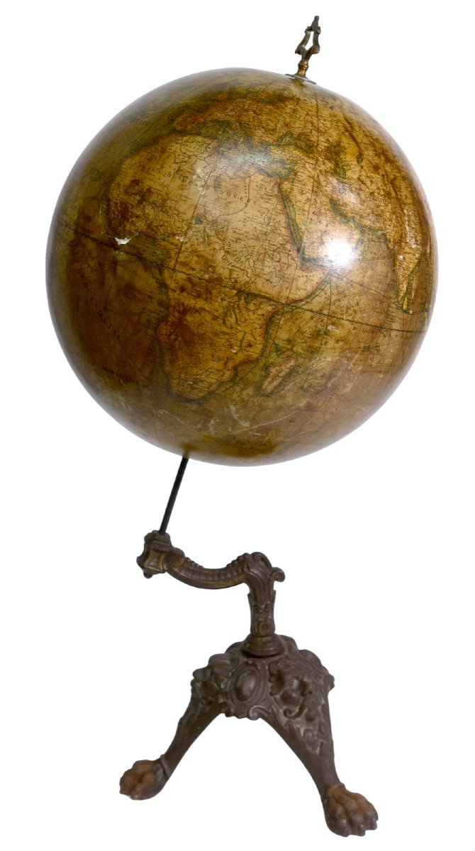 Globe Terrestre Girard Et Boitte Socle Fonte XIXème