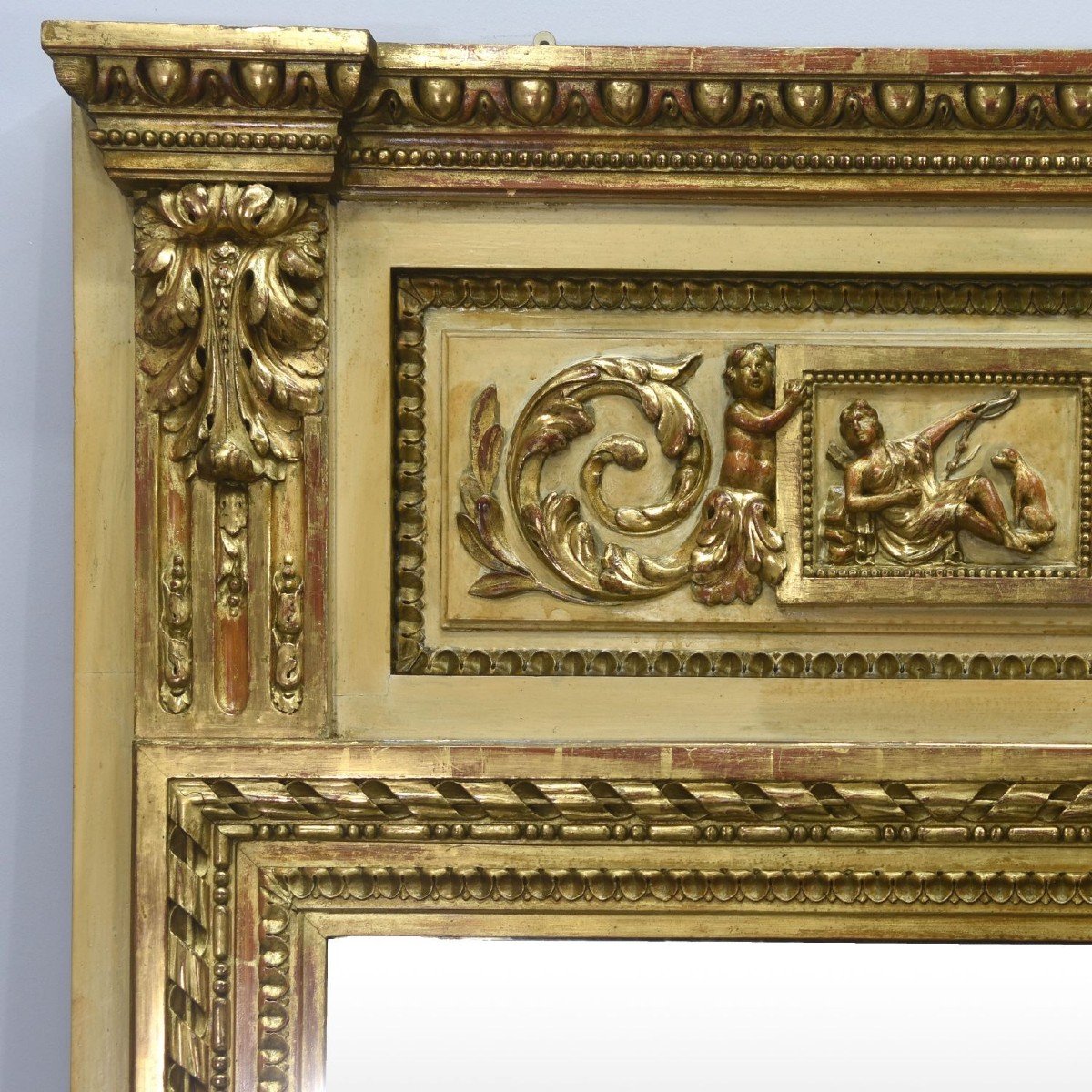 Piedmontese Trumeau In Carved And Gilded Wood Late Eighteenth Early Nineteenth-photo-3