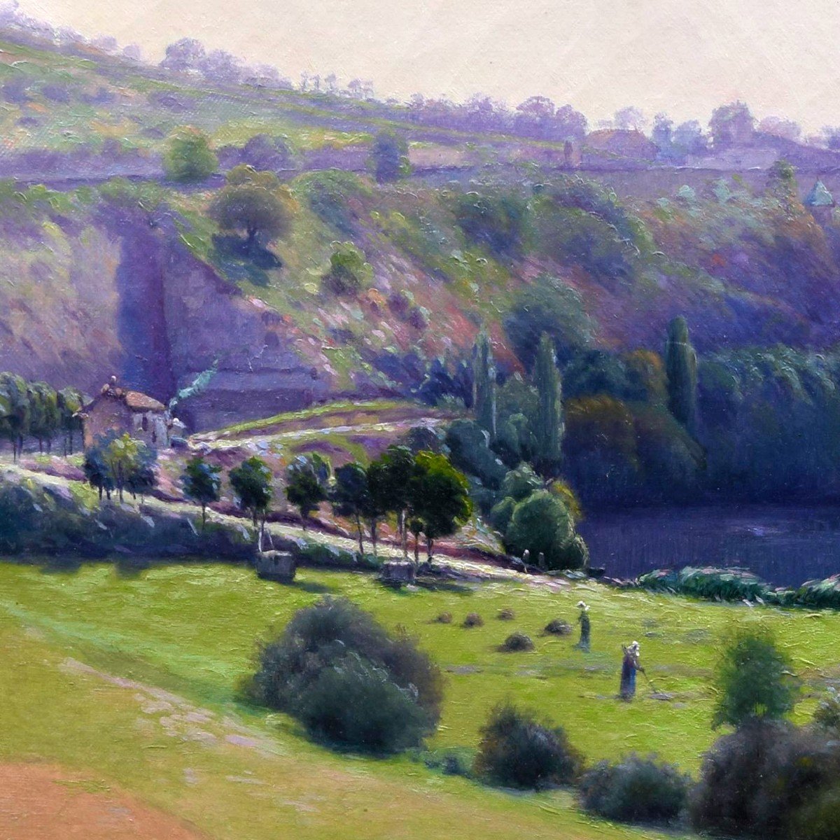 Oil On Canvas Landscape By Emile Désiré Daimée-photo-2