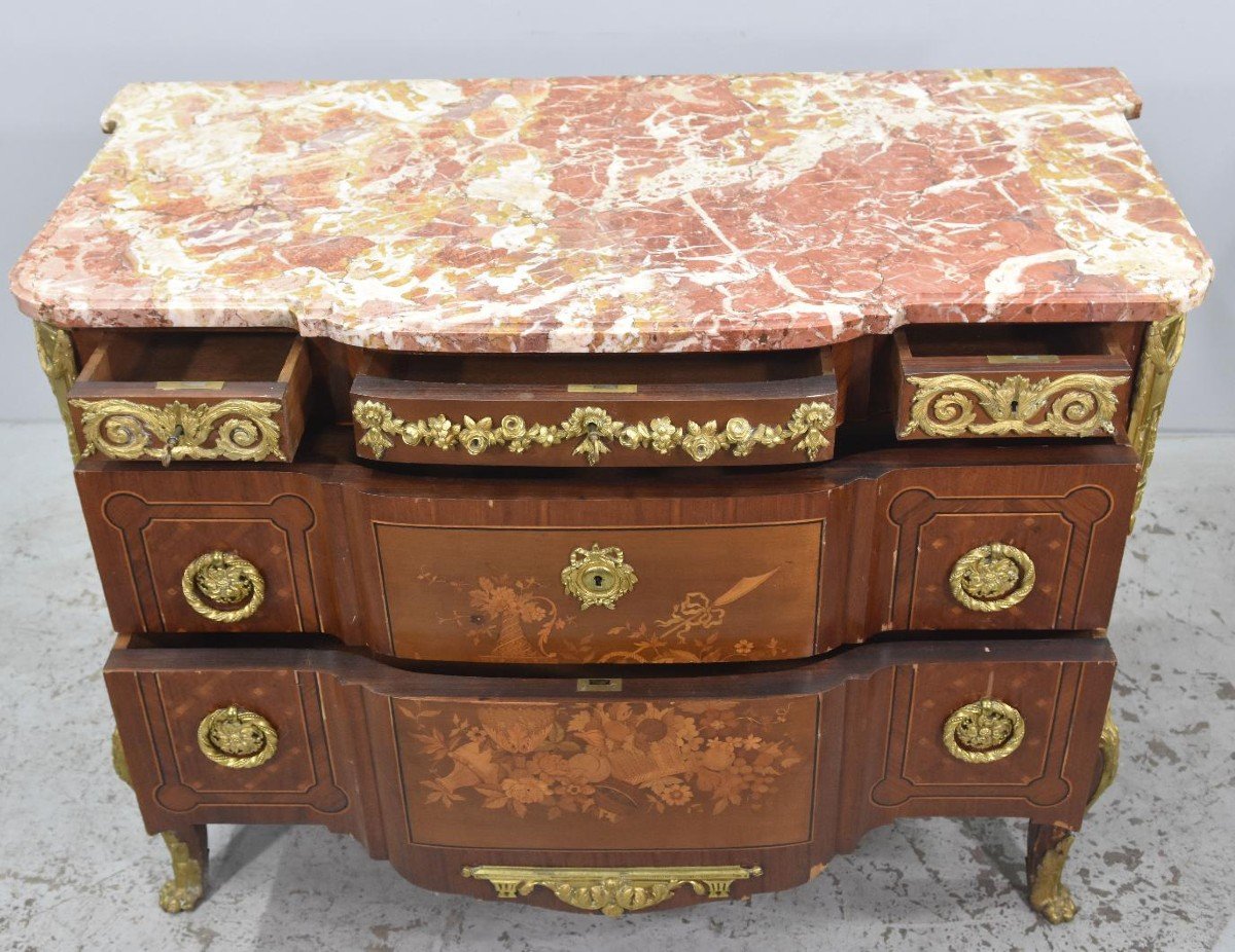 19th Century Rosewood Inlaid Transition Style Commode-photo-2