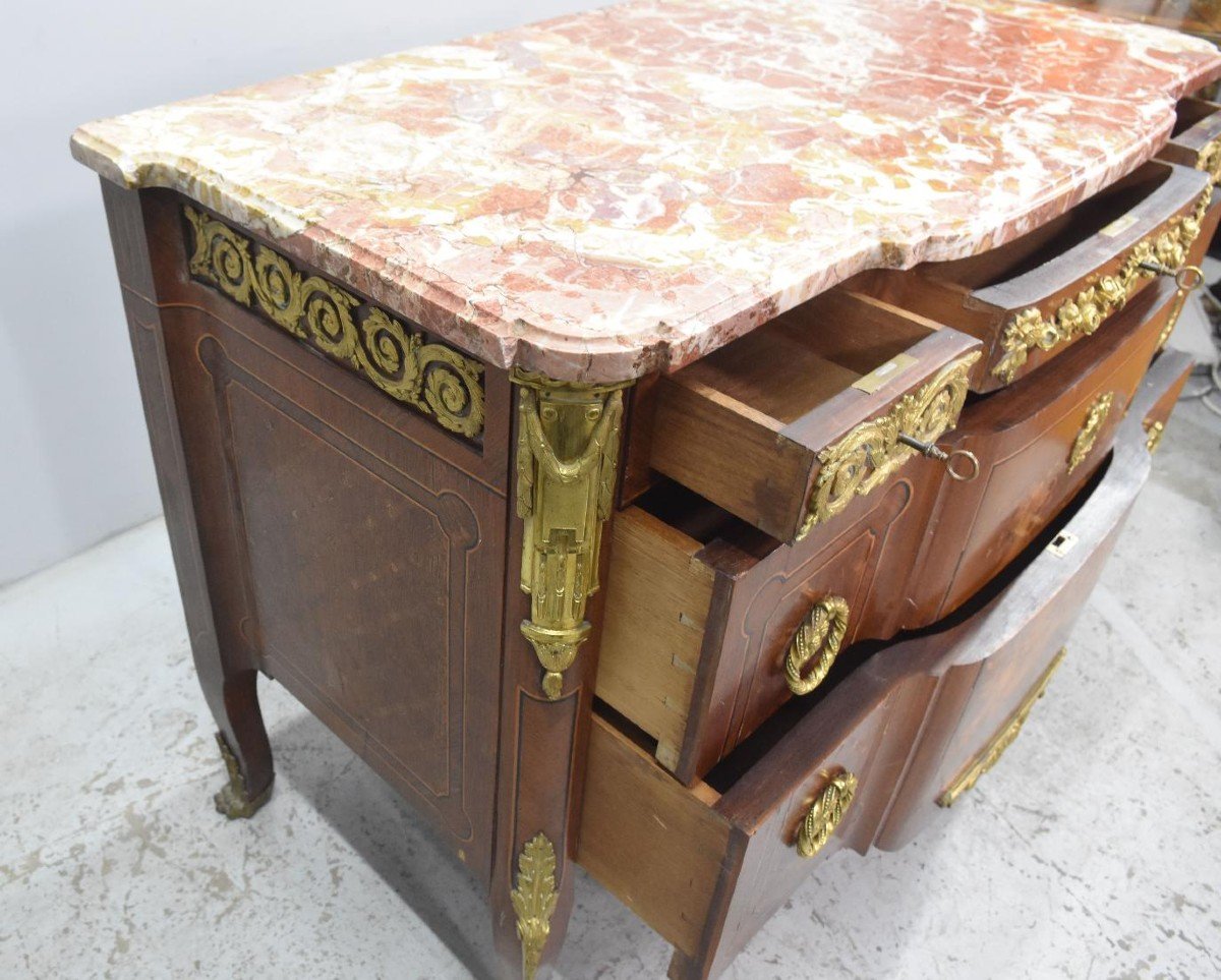 19th Century Rosewood Inlaid Transition Style Commode-photo-4