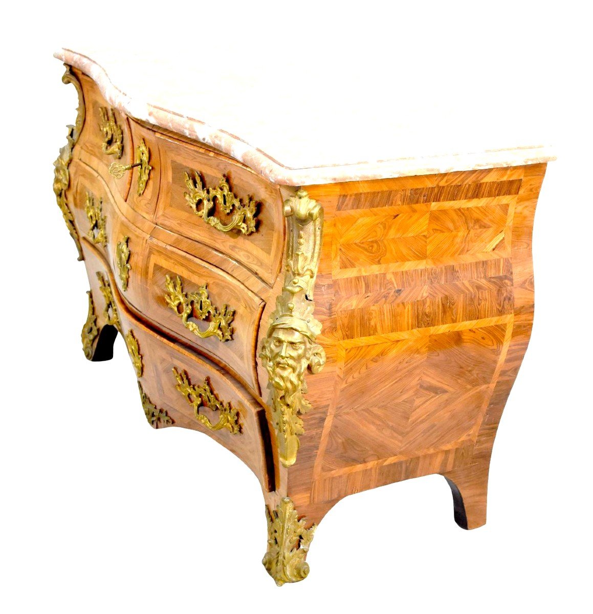 Tomb Commode In Marquetry Lxv Period Stamped De Mondon-photo-3