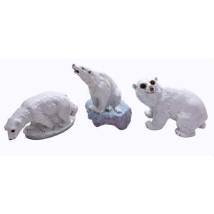 Series Of 3 Art Deco Ceramic Bear Night Lights 1930