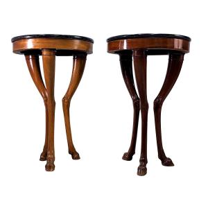 Pair Of Tripod Pedestal Tables With Mahogany Shanks By Georges Jacob