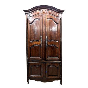 Louis XV Cupboard Facade, 18th Century In Walnut