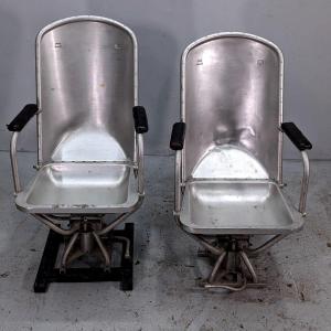 Paire De Fauteuils Aviateur Aluminium d'époque 1950  