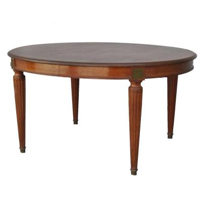 Oval Table In Mahogany Scrapers On The Late Nineteenth Time Sides