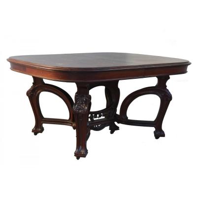 Table Mahogany Richly Worked Art Nouveau 1900