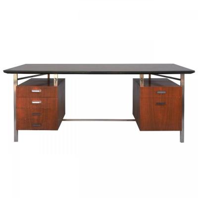 Presidential Desk Rosewood And Chrome 1960s