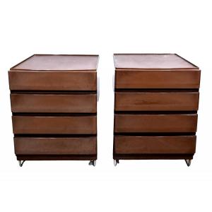 Vintage Plastic Bedside Table (pair) Stackable Forming Weekly Franco Annoni
