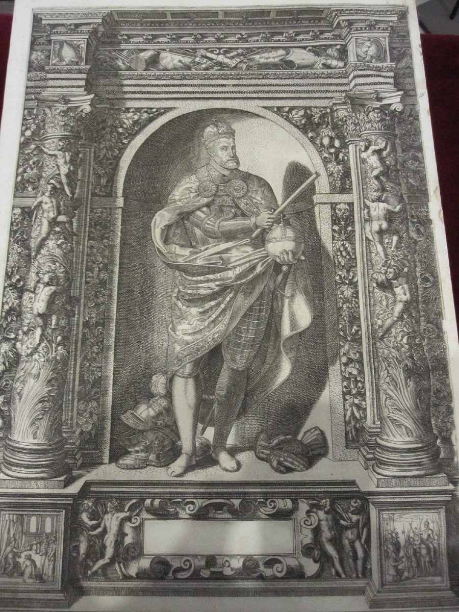 Domenicus Custos (1559-1615) Three Splendid Etchings: Charles V, Ferdinand And Philipp-photo-2