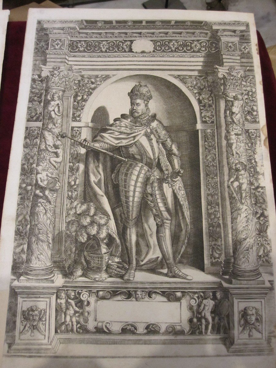 Domenicus Custos (1559-1615) Three Splendid Etchings: Charles V, Ferdinand And Philipp-photo-4