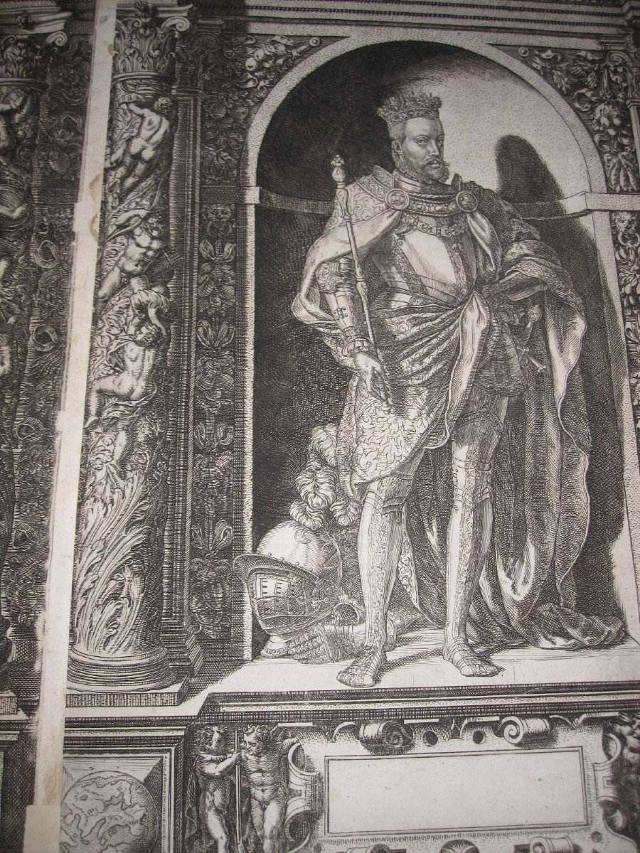 Domenicus Custos (1559-1615) Three Splendid Etchings: Charles V, Ferdinand And Philipp-photo-4