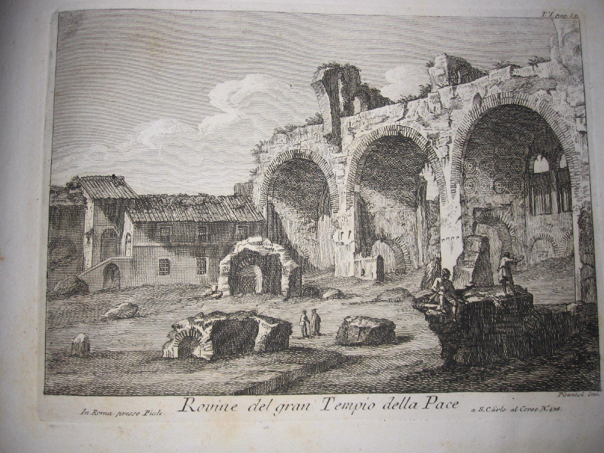 PIRANESI, MORELLI et autres : Album avec cinquante gravures de vues de Rome-photo-2