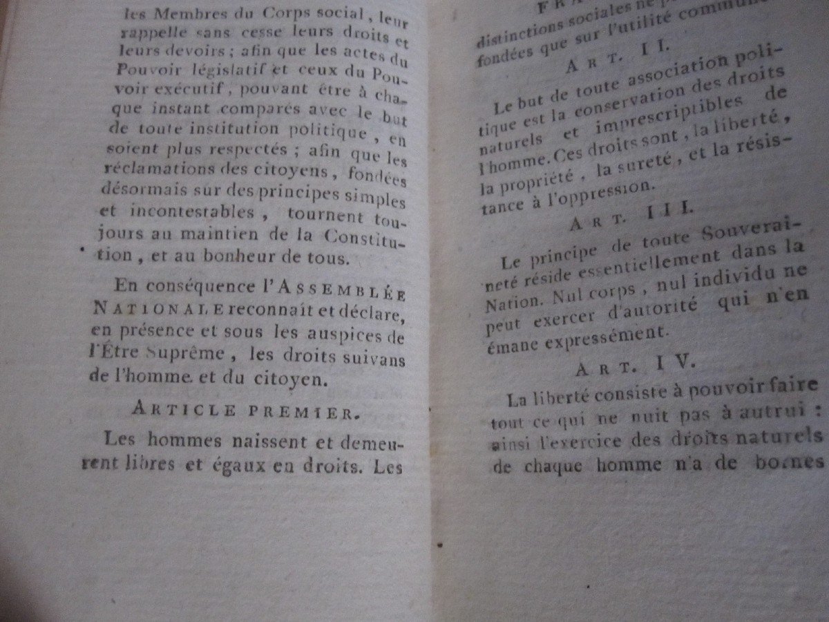 Première Constitution Française. 1791 Avec La Déclaration Des Droits De l'Homme, -photo-3