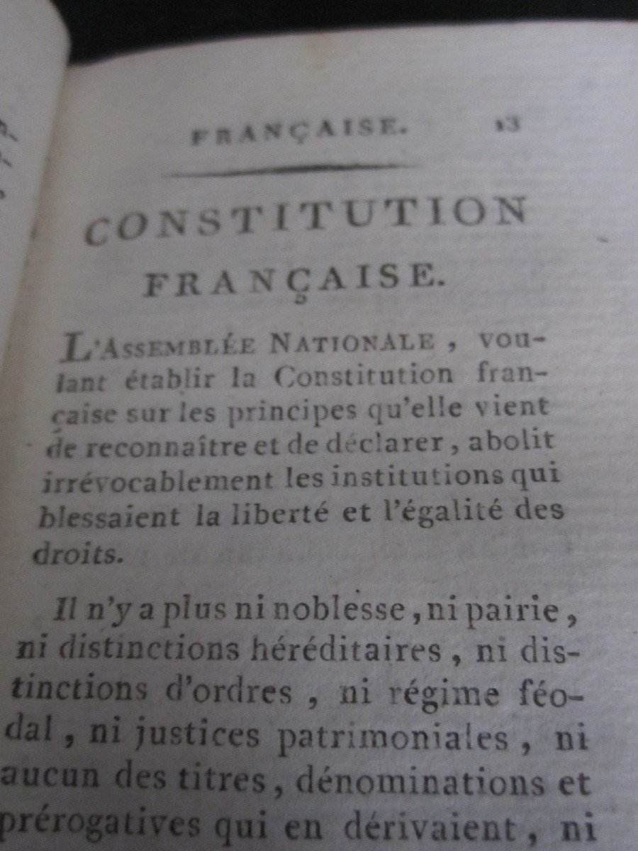 Première Constitution Française. 1791 Avec La Déclaration Des Droits De l'Homme, -photo-1