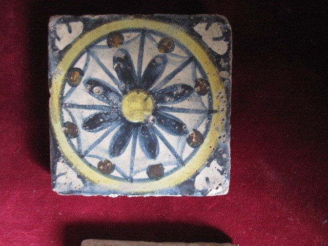 Two Small Tiles Or Olambrillas From Toledo. 16th Century-photo-4