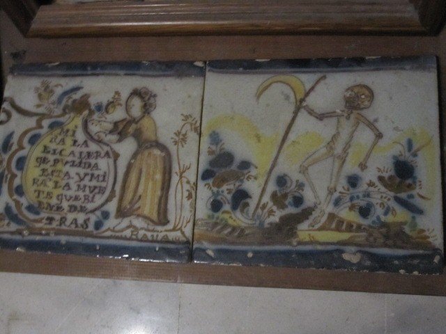 Memento Mori. Rare 18th Century Sevillian Azulejos