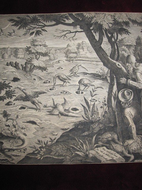 Stradanus : Scènes De Chasse Gravées Sur Cuivre Par Galle Et Collaert, XVIIe Siècle-photo-2