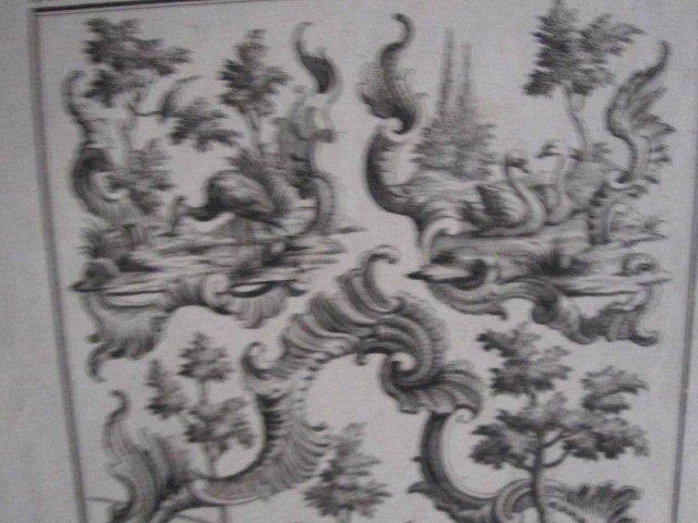 Pair Of Engravings With Pastoral And Rocallas Motifs. Possible Patterns For Upholsterers-photo-1