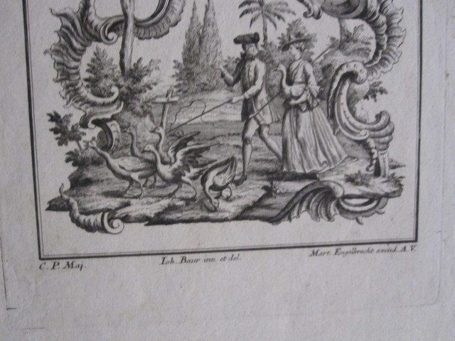 Pair Of Engravings With Pastoral And Rocallas Motifs. Possible Patterns For Upholsterers-photo-3