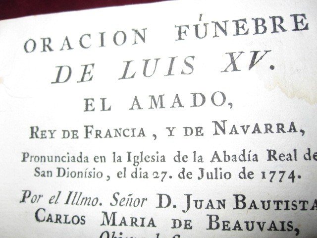 Funeral Oration Of Louis XV. The Beloved King Of France. Madrid: 1778. In Spanish-photo-3