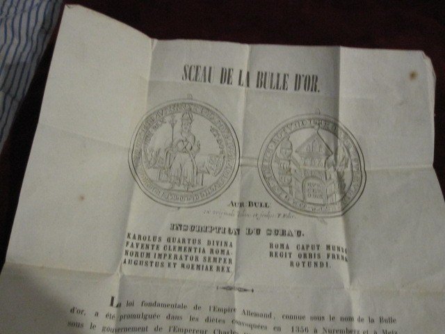 Seal Of The Golden Bull. 19th Century Reproduction With Original Case And Explanatory Document-photo-4