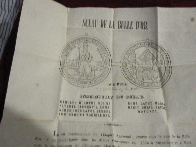 Seal Of The Golden Bull. 19th Century Reproduction With Original Case And Explanatory Document-photo-1