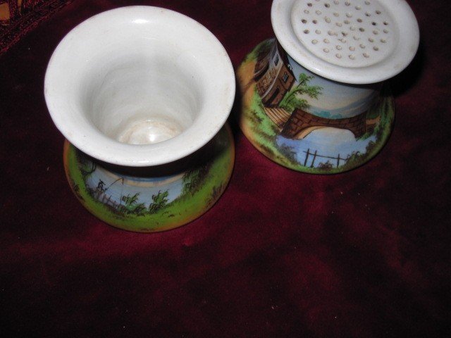 Inkwell And Poudrier Porcelain From Old Paris. S XIX-photo-6