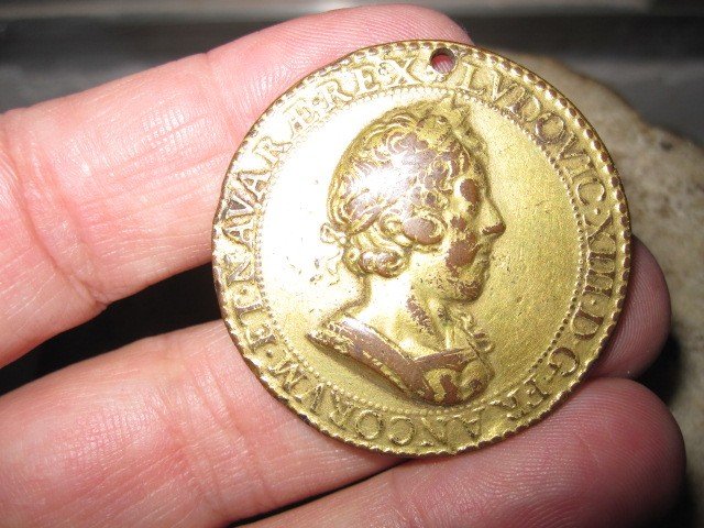 Louis XIII Medal In Gilt Bronze. Dated 1628-photo-7