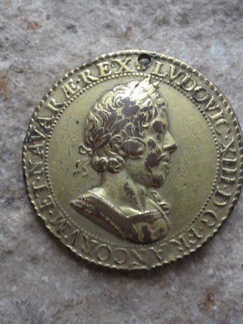 Louis XIII Medal In Gilt Bronze. Dated 1628