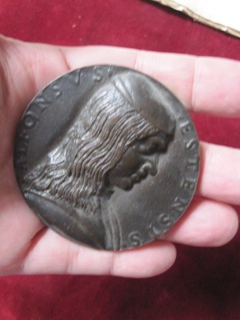 Alfonso Estensis, Duke Of Ferrara. Late Casting Of The Nicolai Florentino Medal From 1493-photo-6